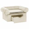 vidaXL Hundesofa mit Schublade Creme 75x50x38 cm Plüsch