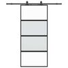 vidaXL Schiebet&uuml;r mit Beschlag Schwarz 90x205 cm Hartglas