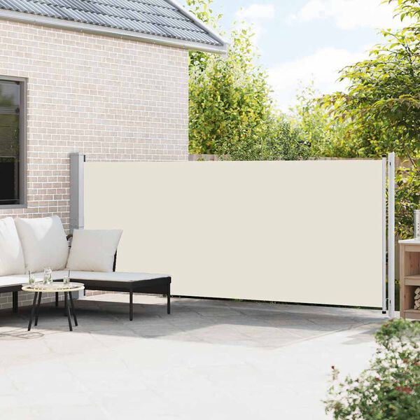 vidaXL Seitenmarkise Ausziehbar 600x160 cm Creme