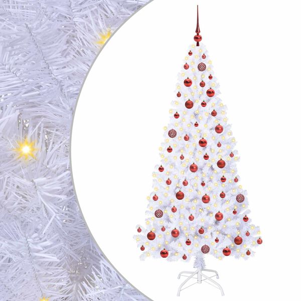 vidaXL K&uuml;nstlicher Weihnachtsbaum Wei&szlig; 180 cm PVC und Stahl