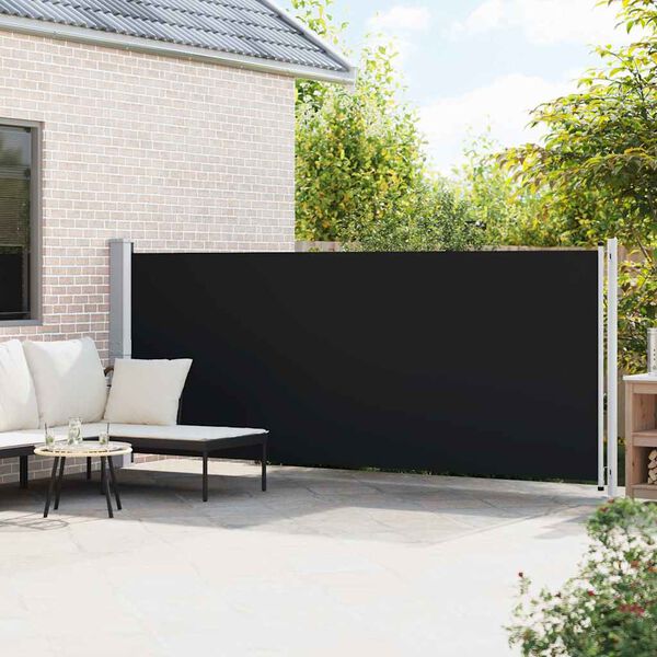 vidaXL Seitenmarkise Ausziehbar 600x160 cm Schwarz