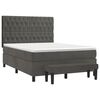 vidaXL Boxspringbett mit Matratze Dunkelgrau 140x190 cm Samt