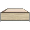 vidaXL Bettgestell Sonoma-Eiche 100x200 cm Holzwerkstoff und Metall