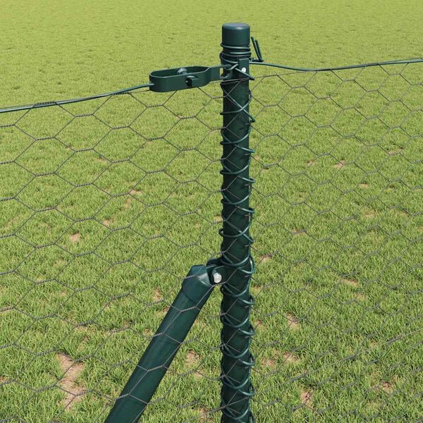 vidaXL Zaunpfosten Grau 50 x 1,2 m (36 mm Maschenweite) Stahl und PVC