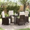 vidaXL Garten Essgruppe mit Kissen 5 pcs Braun Poly-Rattan
