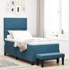 vidaXL Boxspringbett mit Matratze Dunkelblau 90 x 190 cm Samt