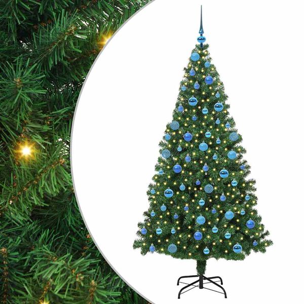 vidaXL K&uuml;nstlicher Weihnachtsbaum mit 300 LEDs mit St&auml;nder Gr&uuml;n 180 cm