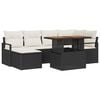 vidaXL Gartensofa-set 7 stk. Schwarz Poly-Rattan