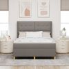 vidaXL Boxspringbett mit Matratze Taupe 140 x 200 cm Stoff