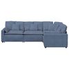vidaXL Modulares Sofa mit Kissen Cordstoff Blau