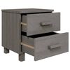 vidaXL Nachttisch HAMAR Hellgrau 40x35x44,5 cm Massivholz Kiefer