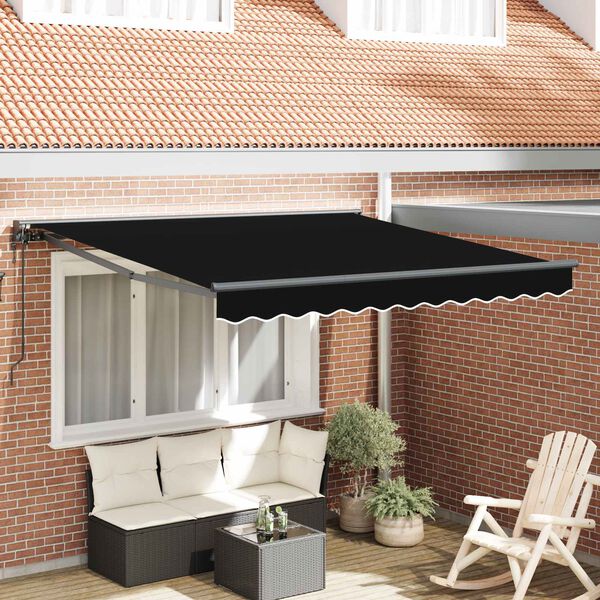 vidaXL Einziehbare Markise Schwarz 300 x 250 cm Aluminium und Stoff