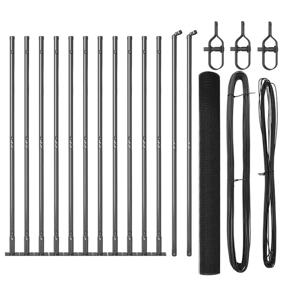 vidaXL Zaunpfosten Grau 25 x 1,4 m (25 x 25 mm Maschen) Stahl und PVC