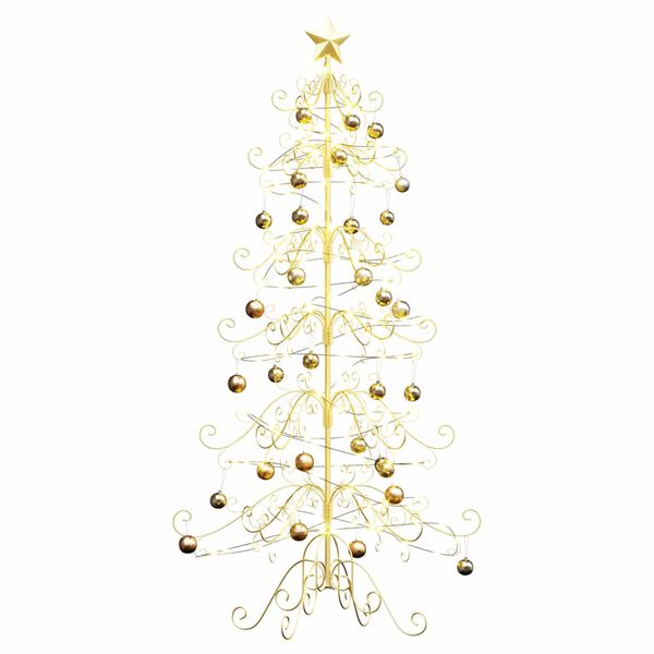 vidaXL Metall Weihnachtsbaum Gold 180 cm Pulverbeschichteter Stahl