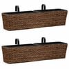 vidaXL Blumenkasten 2 Stk. Wasserhyazinthe Braun
