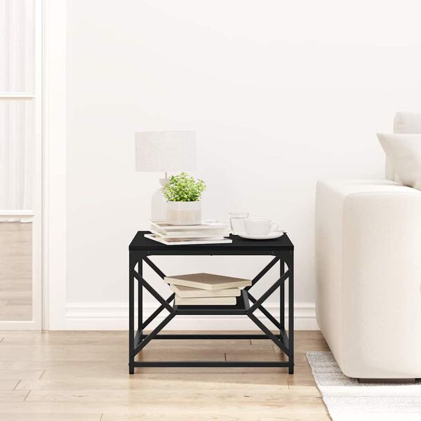 vidaXL Couchtisch Schwarz Eichen-Optik 51 x 50 x 40 cm