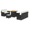 vidaXL Garten-Sofa-Set mit Kissen mit Speicher 8 pcs Schwarz und Creme
