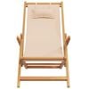 vidaXL Strandstuhl Klappbar Beige Massivholz Eukalyptus und Stoff