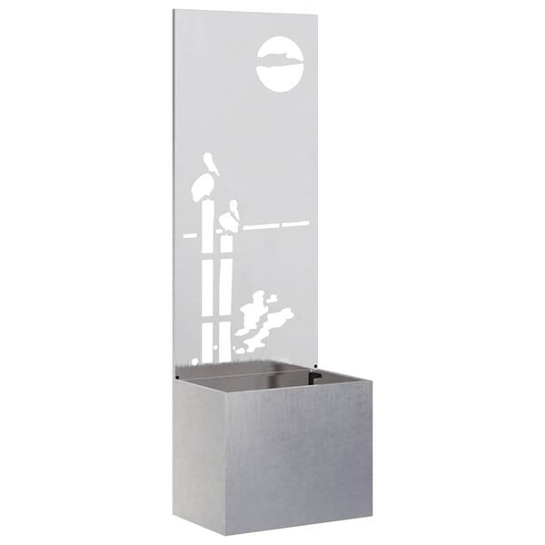 vidaXL Garten Sichtschutz-Leinwand Silber 50 x 140 cm Edelstahl