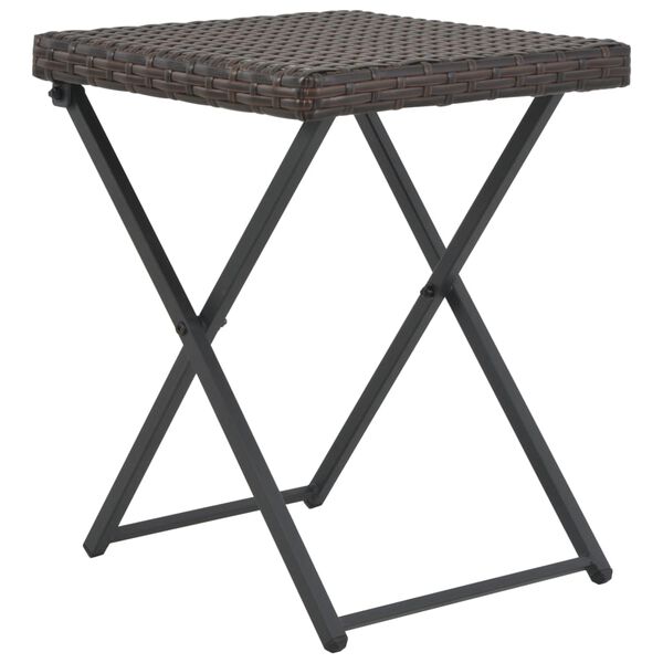 vidaXL 5-tlg. Garten-Essgruppe Klappbar Poly Rattan Braun