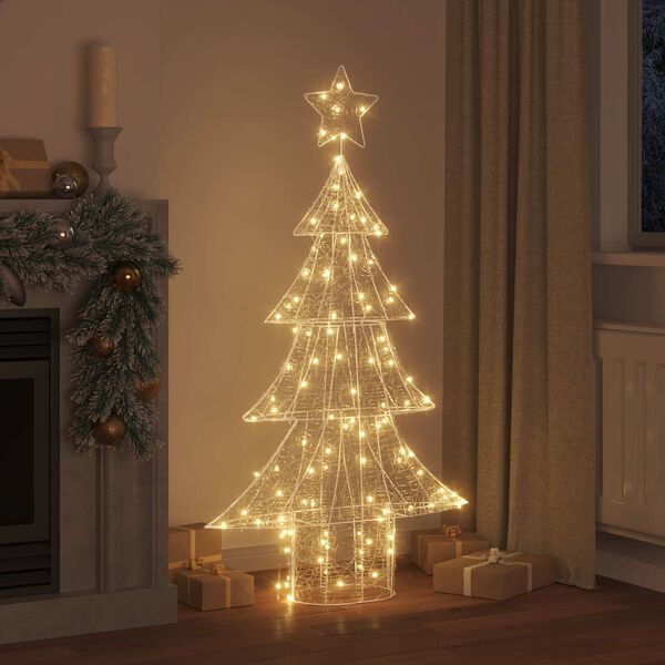 vidaXL Weihnachtsbaum mit 160 LEDs Warmwei&szlig; 150 cm Acryl