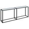 vidaXL Konsolentisch Wei&szlig; Marmor-Optik 200x35x75,5 cm Hartglas