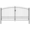 vidaXL Doppeltor WOERDEN 400 x 249,5 cm Stahl Grau Abschlie&szlig;bar