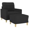 vidaXL Sessel mit Hocker Schwarz 60 cm Stoff