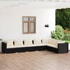vidaXL 7-tlg. Garten-Lounge-Set mit Kissen Poly Rattan Schwarz