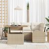 vidaXL Garten-Sofa-Set mit Speicher 5 pcs Beige Poly Rattan
