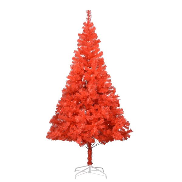 vidaXL K&uuml;nstlicher Weihnachtsbaum Beleuchtung & Kugeln Rot 180 cm