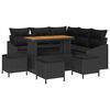 vidaXL Gartensofa-set mit Kissen 9 pcs Schwarz Poly-Rattan