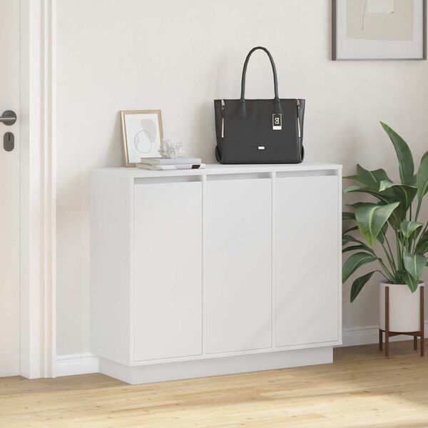 vidaXL LED-Sideboard mit Regal Weiß 90 x 32 x 75 cm Holzwerkstoff