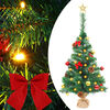 vidaXL K&uuml;nstlicher Weihnachtsbaum mit Beleuchtung & Kugeln Gr&uuml;n 64 cm