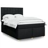 vidaXL Boxspringbett mit Matratze Schwarz 140x190 cm Stoff