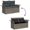 vidaXL Gartensofa-set mit Speicher 6 pcs Grau Poly-Rattan