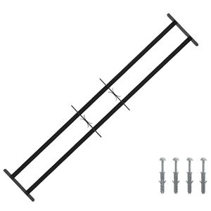 vidaXL Sicherheitsgitter f&uuml;r Fenster mit 2 Querstangen 3 pcs 93-174 cm
