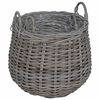 vidaXL Blumentopf K&ouml;rbchen mit Speicher 2 pcs Grau Lacak Rattan