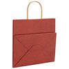 vidaXL Papiertragetaschen 250 Stk. mit Henkeln Rot 26x17x25 cm