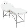 vidaXL Massagetisch mit Aluminiumrahmen, faltbar 4 Zonen Creme-Wei&szlig;