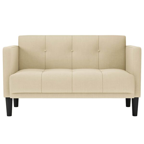 vidaXL Zweisitzer-Sofa Creme 111 cm Stoff
