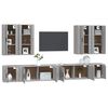 vidaXL 8-tlg. TV-Schrank-Set Grau Sonoma Holzwerkstoff