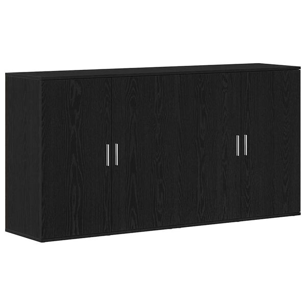 vidaXL Sideboard 2 pcs Schwarz Eichen-Optik 79 x 38 x 80 cm