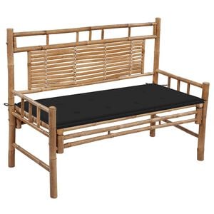 vidaXL Gartenbank mit Auflage 120 cm Bambus