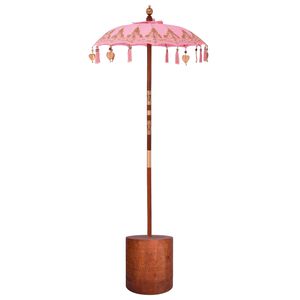 vidaXL Balinesischer Sonnenschirm mit Sockel 2 Stk. Rosa