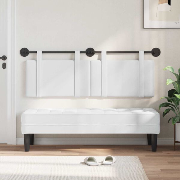 vidaXL H&auml;ngevorderseite Wandmontiert Uni Wei&szlig; 150 x 55 x 5 cm Stoff