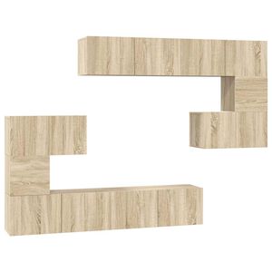 vidaXL 8-tlg. TV-Schrank-Set Sonoma-Eiche Holzwerkstoff