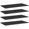 vidaXL B&uuml;cherregal-Bretter 4 Stk. Hochglanz-Schwarz 80x40x1,5 cm