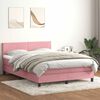 vidaXL Boxspringbett mit Matratze Rosa 160x210 cm Samt