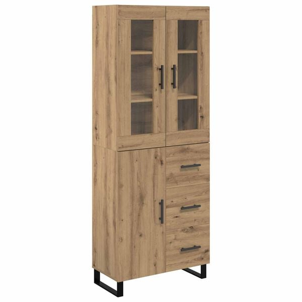 vidaXL Highboard mit Schubladen 2 pcs Artisan-Eiche Holzwerkstoff
